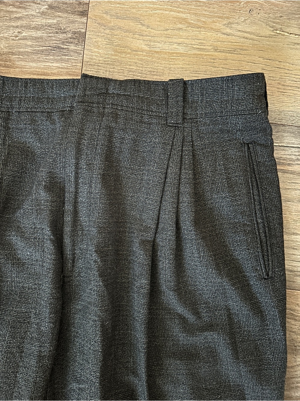 Vintage Pleated Wool Blend Relaxed Fit Plaid Pants 36/30 - Picture 2 of 4